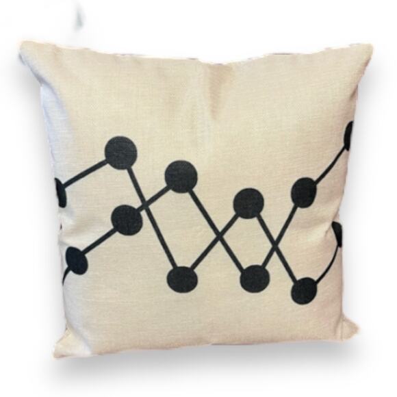 70s Art Deco vibe on geometric linen accent throw pillow cover NEW 18" x 18" - Picture 1 of 10